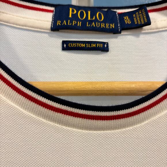 Y2K Polo Ralph Lauren white shirt, striped color, Size XL - Picture 4 of 8